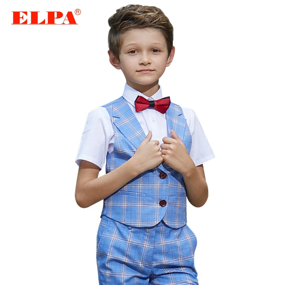 
Elpa casual boys party dress clothing short sleeve vest and pants suits set for summer 
