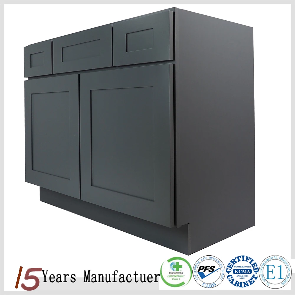 American Flat Pack Shaker Ready Made Solid Wood Bathroom Vanity Cabinet 36 Inch