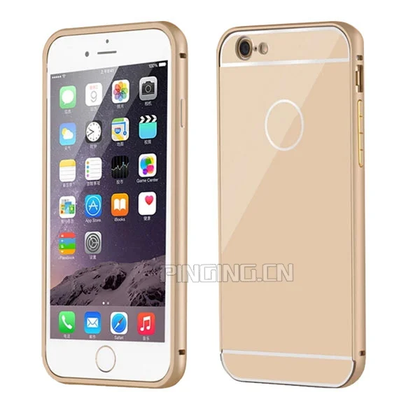 Ультра тонкий тонкий металлический алюминиевый бампер + PC задняя крышка чехол для телефона я 6 и 6 плюс