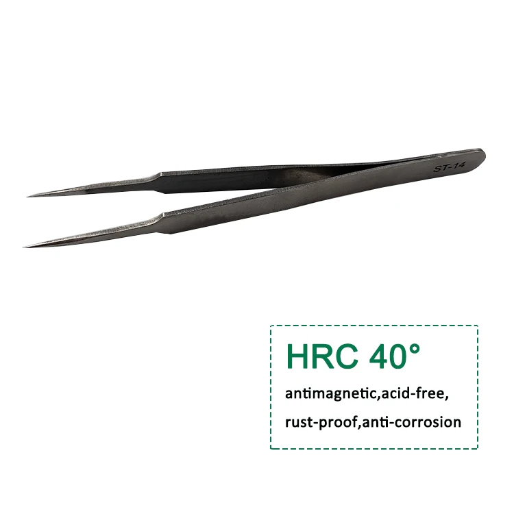 
Ready To Ship OEM Professional ST-14 Stainless Steel Pointed Tweezers Electronic Repair Tweezers 