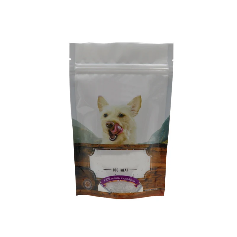 POLYSMARTS Resealable Aluminum Foil Stand Up Ziplock Animal Feed Bags Plastic Dog Food Packaging Pouch