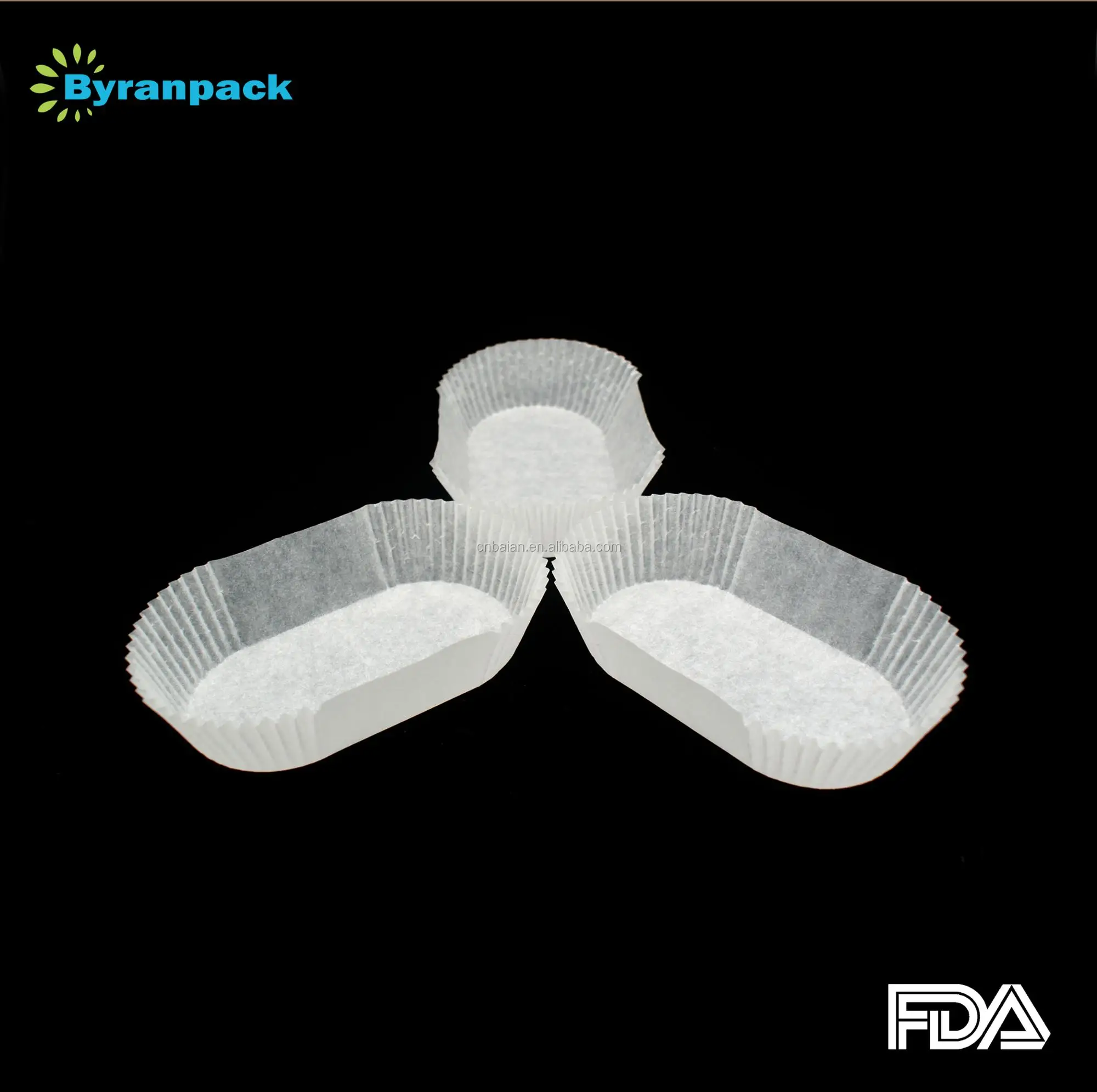 Oblong white translucent Europe greaseproof paper muffin cupcake paper