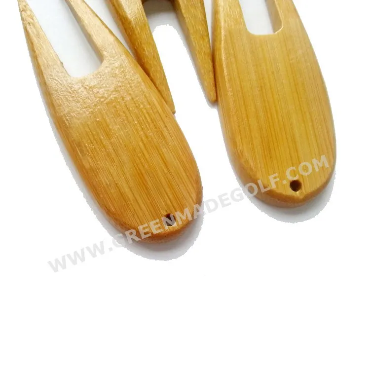 Bamboo accessories Golf divot repair pitch fork with customized logo