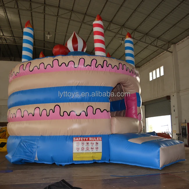 Best design popular inflatable birthday cake bounce house castle