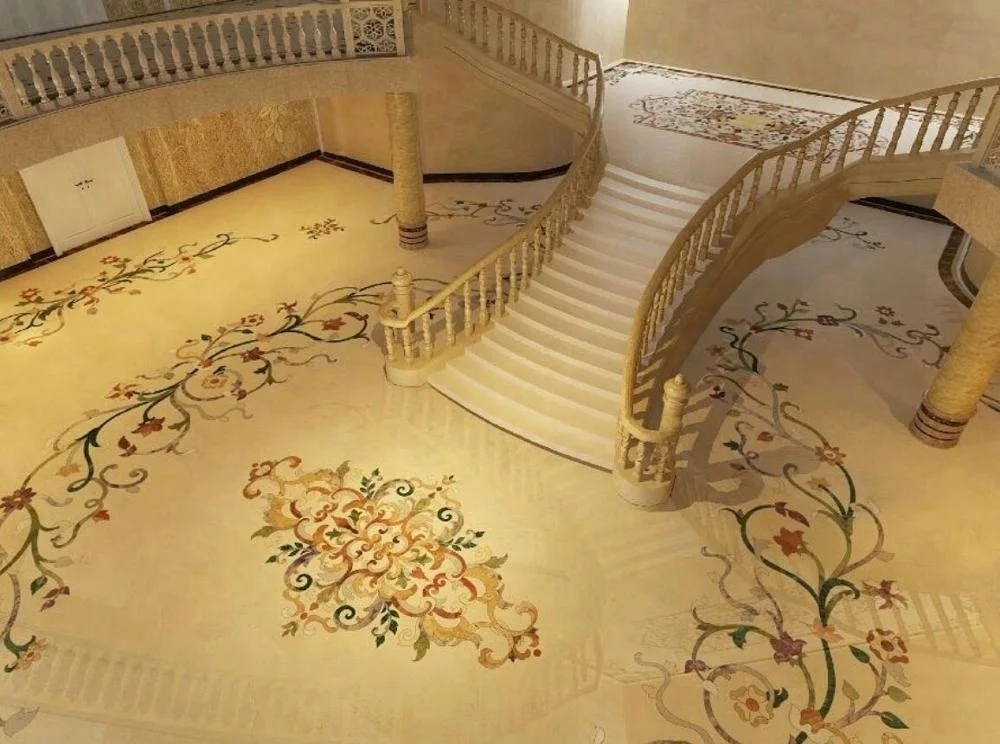 
Beige crema marfil marble staircase marble stone stair step for interior decoration 
