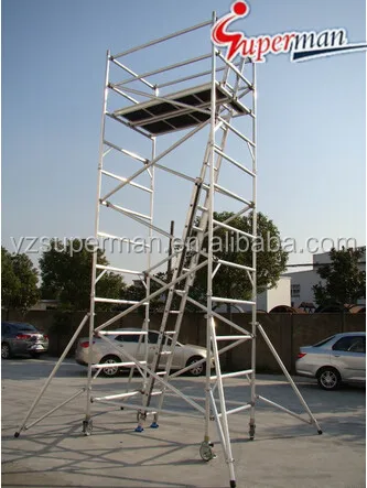 Promotional Price Multi-use Aluminum Mobile Scaffolding Tower System with Ladder and Caster Wheel