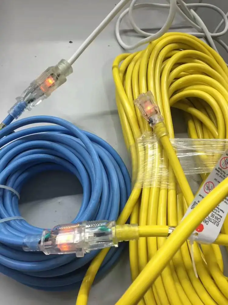 Американский провод 74100 12/3 100 футов SJTW желтый сверхмощный Удлинительный шнур с подсветкой удлинитель переменного тока