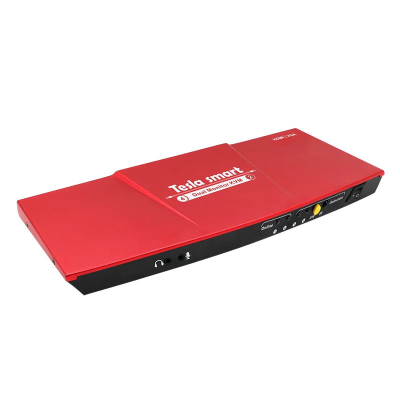 TESmart New 2 port USB HDMI KVM Switch support dual monitors and extra USB 2.0 devices