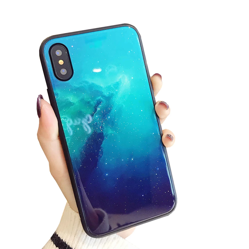 Яркий луны и звезд земли ТПУ PC чехол для мобильного телефона iPhone X
