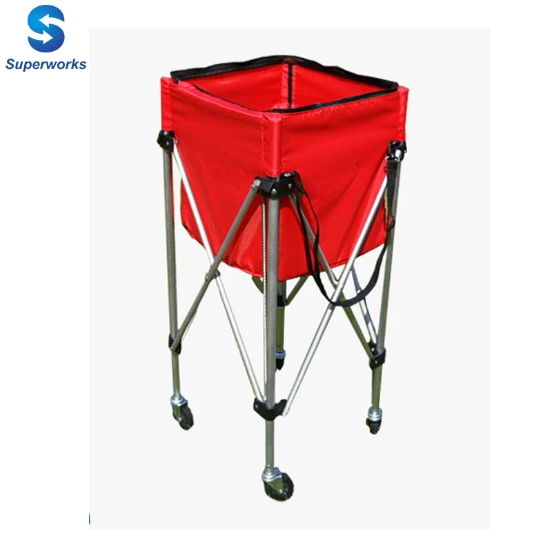 aluminum frame foldable tennis ball carrier Collecting balls cart Tennis ball cart