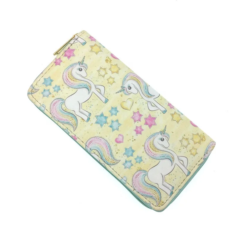 Byleading Girl Zipper Around Organizer Female Coin Wallets Cartoon Pu Leather Wallet Women