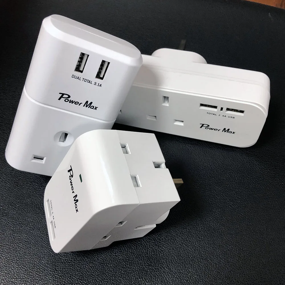 USB SURGE ADAPTOR 2022 WiFi Electrical Wall UK Power Smart Plug Socket Adapter electrical 3 pin to 2 pin UK plug adapter