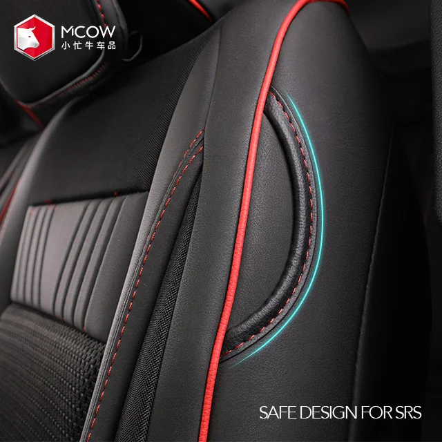 
Mcow Wholesale Universal Size Fitting Full Set 9PCS PU Leather Car Seat Covers 