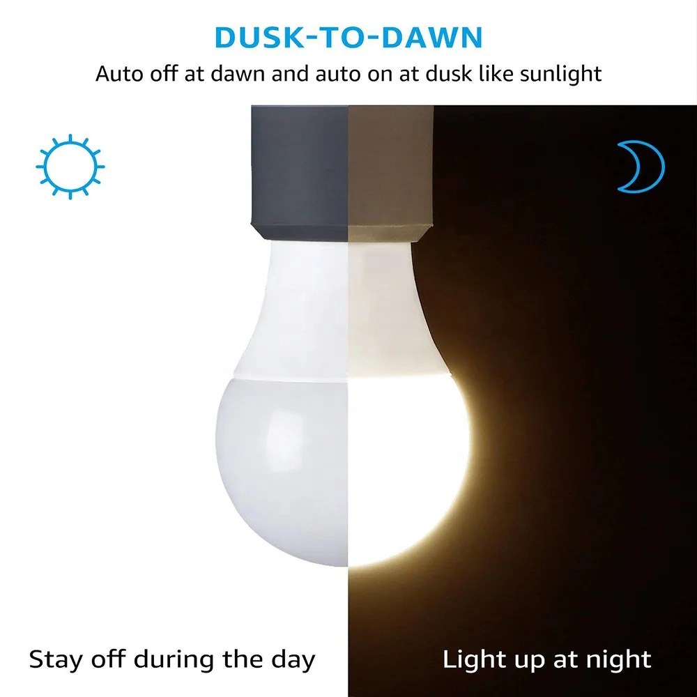 Dusk To Dawn Light A19 10 W E26 E27 B22 Auto On/Off bombillo LED Wholesale motion Sensor Bulb Led Light Bulb E27