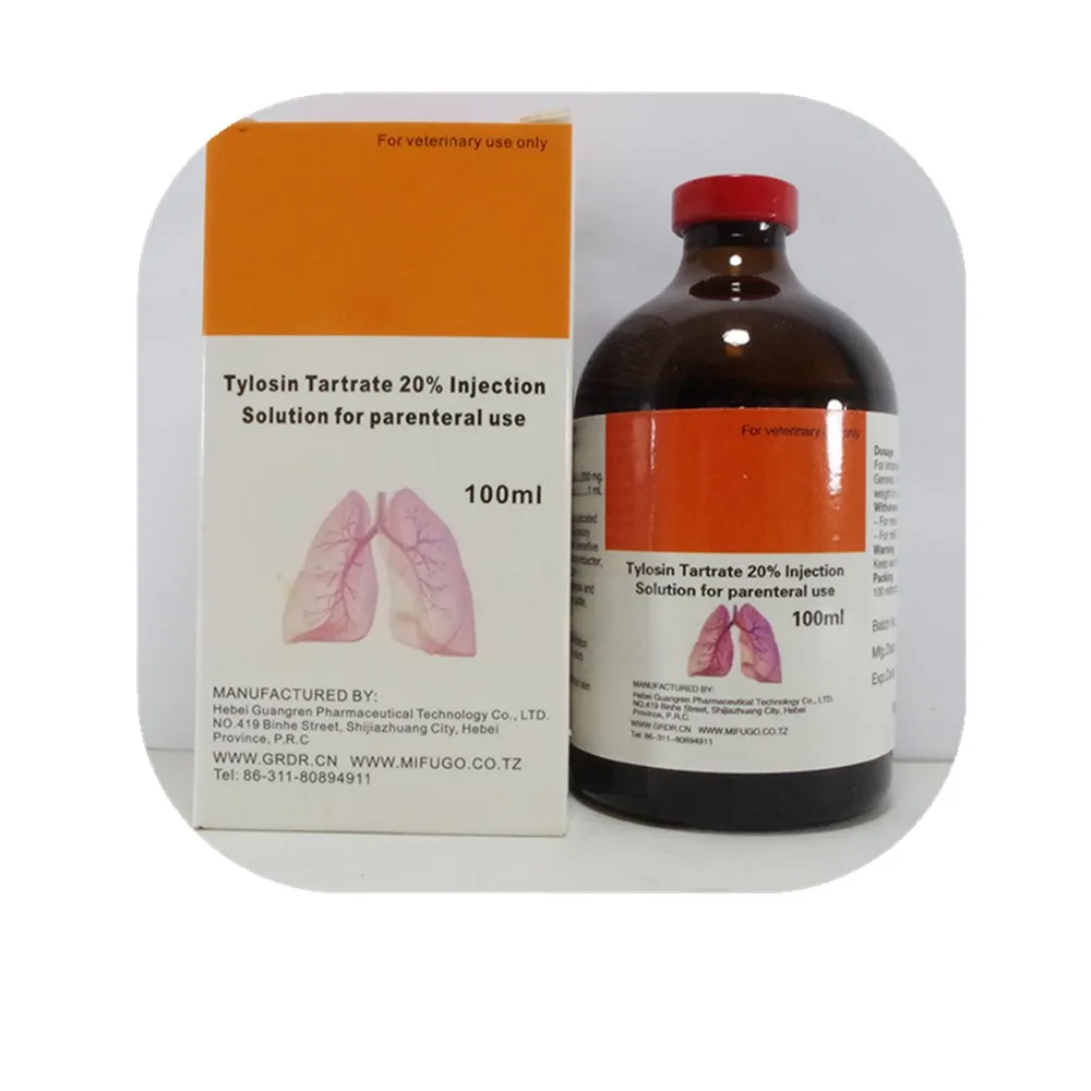 
Racing horse 20% Tylosin Injection for respiratory disease 
