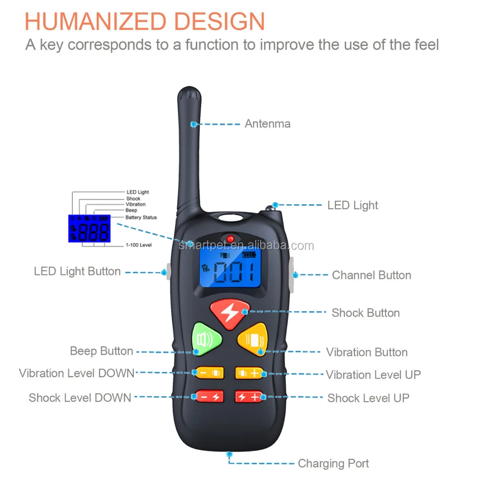 Dog Anti No Bark Collar Remote Dog Bark Collar 500m Waterproof Pet Training Shock Collar