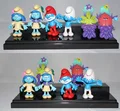 6pcs lot High quality The Elves Papa Smurfette Clumsy Figures Elves Papa Action Figure Toys Birthday