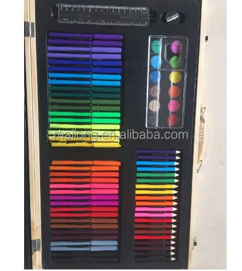 
180 piece suit of watercolors painting suit stationery set Wooden painting suit PN3884 