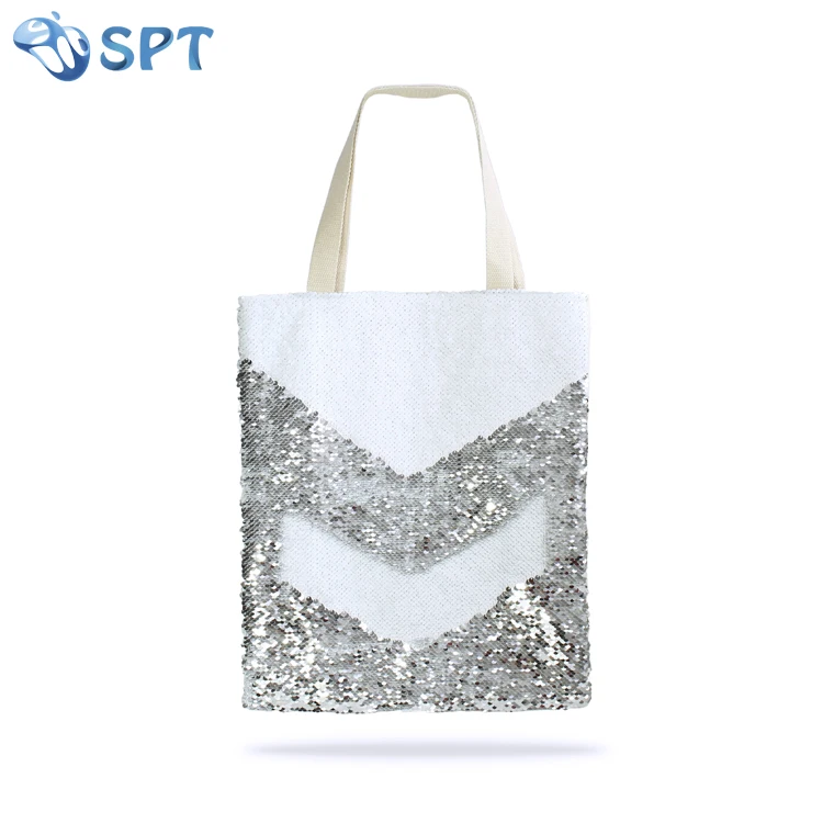 Sublimation Magic Cotton and Linen Bag Sequin Shopping Bag