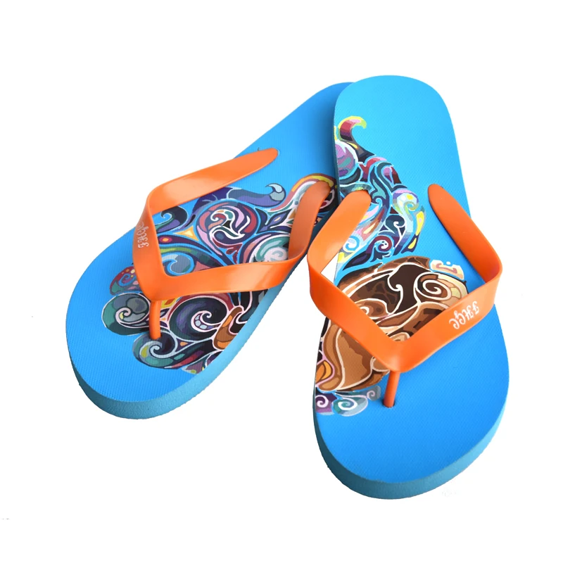 2018 Sand beach wholesale premium logo print promotional utility indoor outdoor anti-slip summer slipper custom rubber flip flop