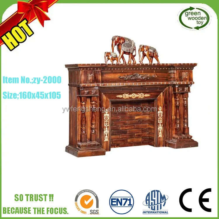 
French Countryside Classic Mdf Vintage New Coming Unique Design Burning On Sale Wooden Fireplace 