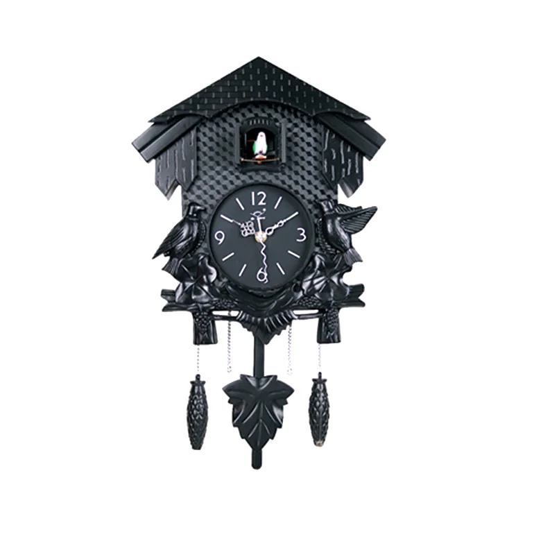 Simple black color large modern wall clock big size cuckoo wall clock