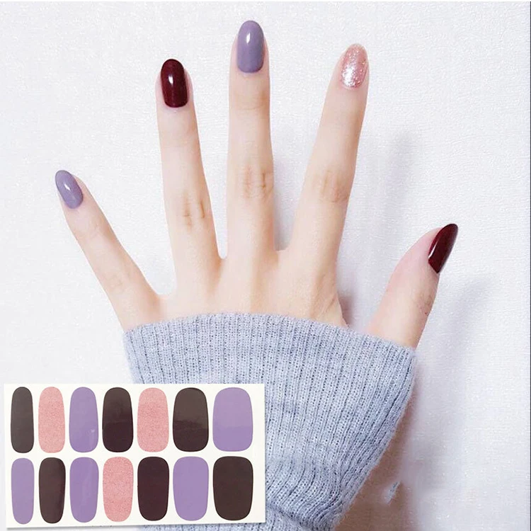 New design custom korean style beauty nail art sticker wraps decorations DIY vinyls adhesive nail glue sticker