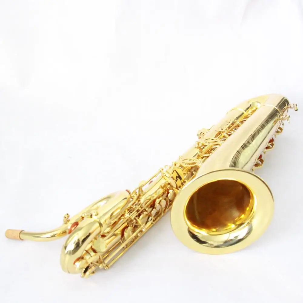 Focus Brand FBS-580 E Flat Gold Lacquered Baritone Saxophone With Case, Cleansing cloth, Mouthpiece, Glo-ve, Reeds