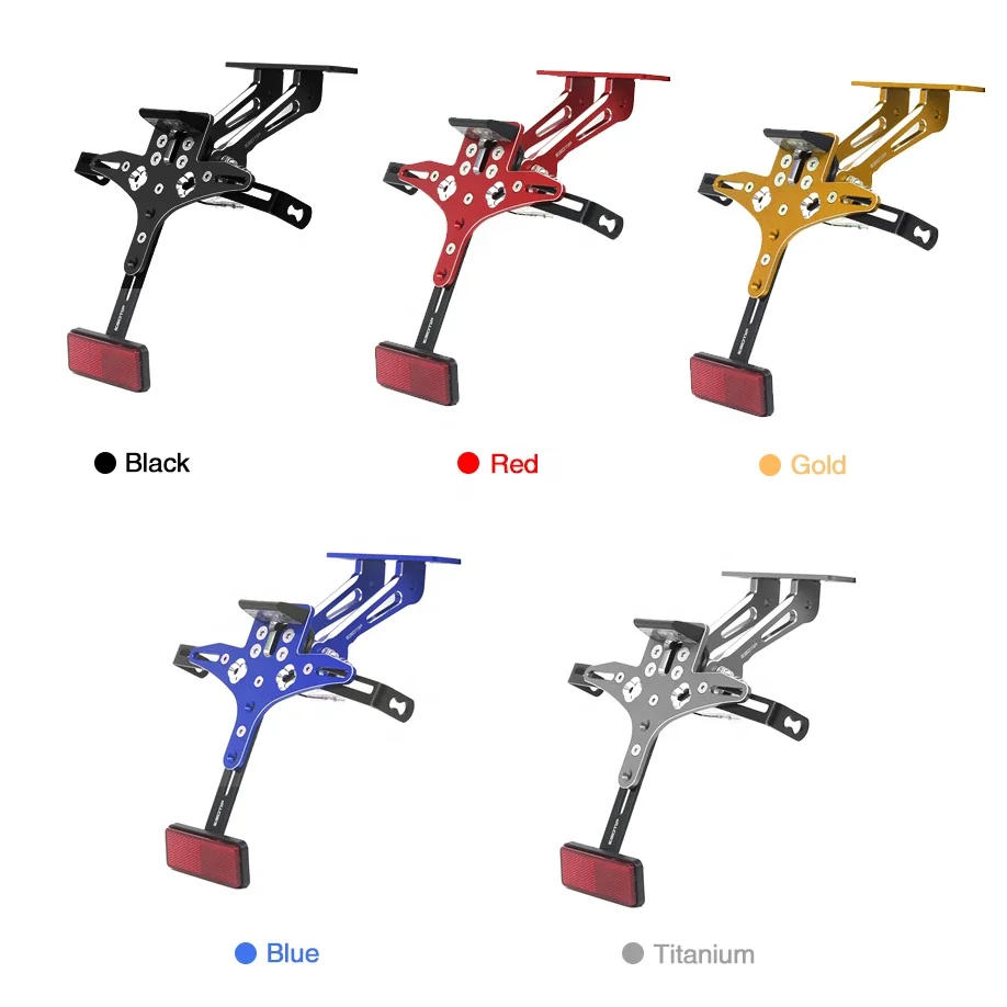 CNC Aluminium Motorcycle License Plate Bracket Holder LED Light For GSXR 600 750 1000 CBR 250R 600RR 1000RR