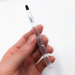 Портативная Черная или прозрачная мини-кисть для губ, кисть для подводки глаз с крышкой, кисть для помады