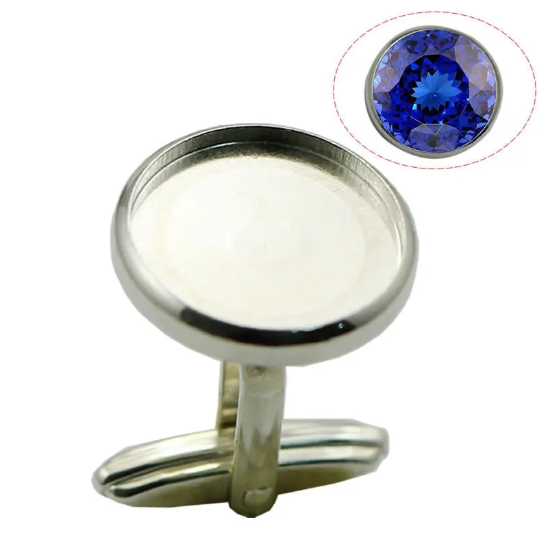Beadsnice ID 30948 925 sterling silver cufflink findings oval 18x18mm fit 15.5x15.5mm round sold by PC cloth button cufflinks