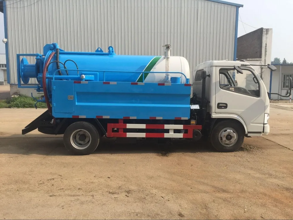 Dongfeng vacuum sewage suction combined jetting sewer cleaning sucking trucks