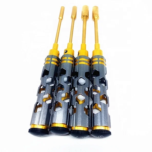4-Piece Metric Nut Driver Set (4.0, , 5.5, 7.0, 8.0mm)/4pcs Hex Socket Nut Driver Set /RC precision repair tool by CNC machining