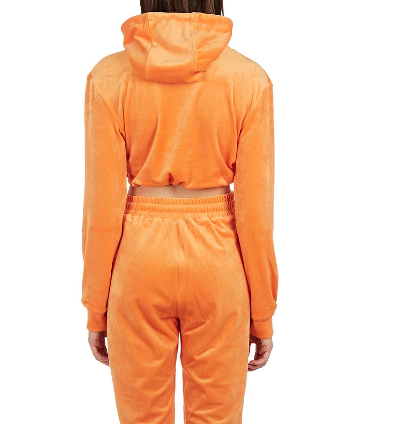 
wholesale hot orange blank velour tracksuit sport for women 