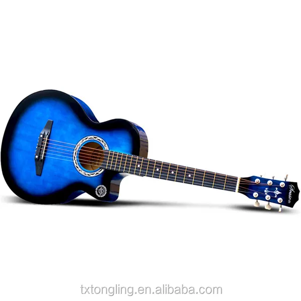 (TL-0027)38 Size Ripple Pattern Colour basswood acoustic folk guitar, chinese guitar