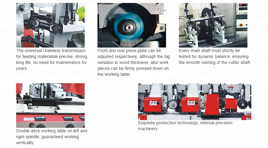 VH-M618 Professional Heavy Duty Woodworking 50mm Spindle Full Automatic Four Side Planer Moulder