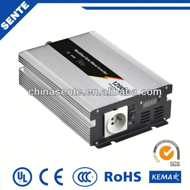 Ce утверждение 1200 Вт модифицированная синусоида жк монитор инвертора сделано в китае