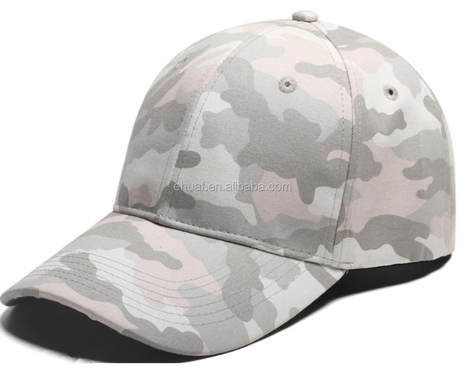 Classic old style cotton chino twill washed baseball camo cap