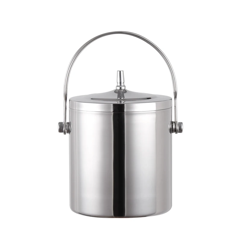 
Bar Ware Insulated Double Walled Ice Bucket With Handle <span style=