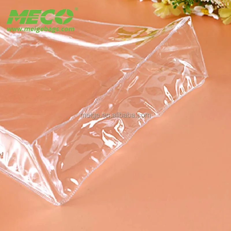 Clear Plastic Pvc Clear Cosmetic Bag With Snap Button