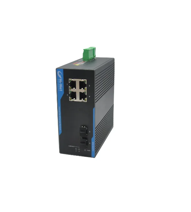 4*10/100M + 2 порта SFP неуправляемый Быстрый Промышленный Коммутатор Ethernet на Din-рейке