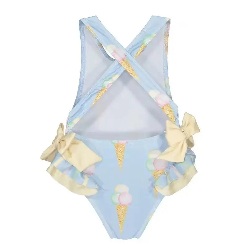 
2019 Baby Girls Beautiful Swimming Wear Suits Lovely Flamingo Ice crea Bear Print Swimsuits Brand Design Child Fashion Swimwear 