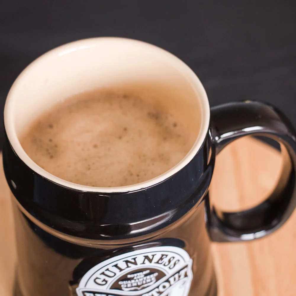 Hot selling color glazed stein ceramic beer mug with handles