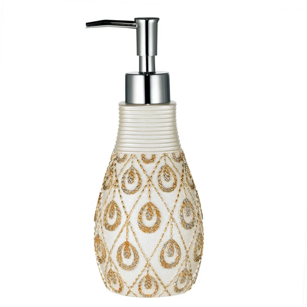 Home Goods Modern Kids Luxury Bathroom Toilet Decor Polyresin 6 Piece Bath Accessories Set in Gold for Children Gift Collection