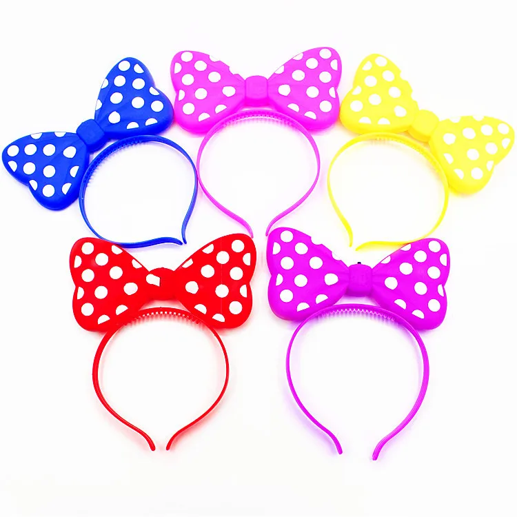 Glow LED Light Up Bow Hair Band  Bowknot Head Hopper Party Cosplay Headband