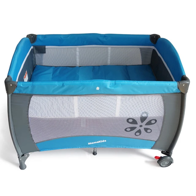 Mamakids S12-7 baby folding playpen bed with 2 wheels
