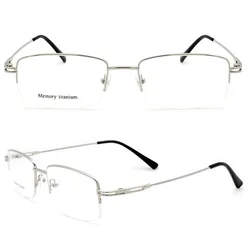 SHANGHAI JHEYEWEAR Half-Rimmed  Retro Flexible Memory Metal Marcos Opticos Optical Frame