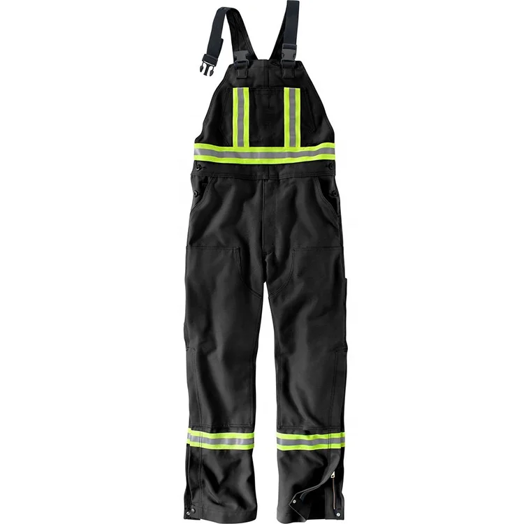 Factory Directly Sale Firefighter Overall Bib Overall Buckles Flame-Resistant Striped  Duck  Bib Overall
