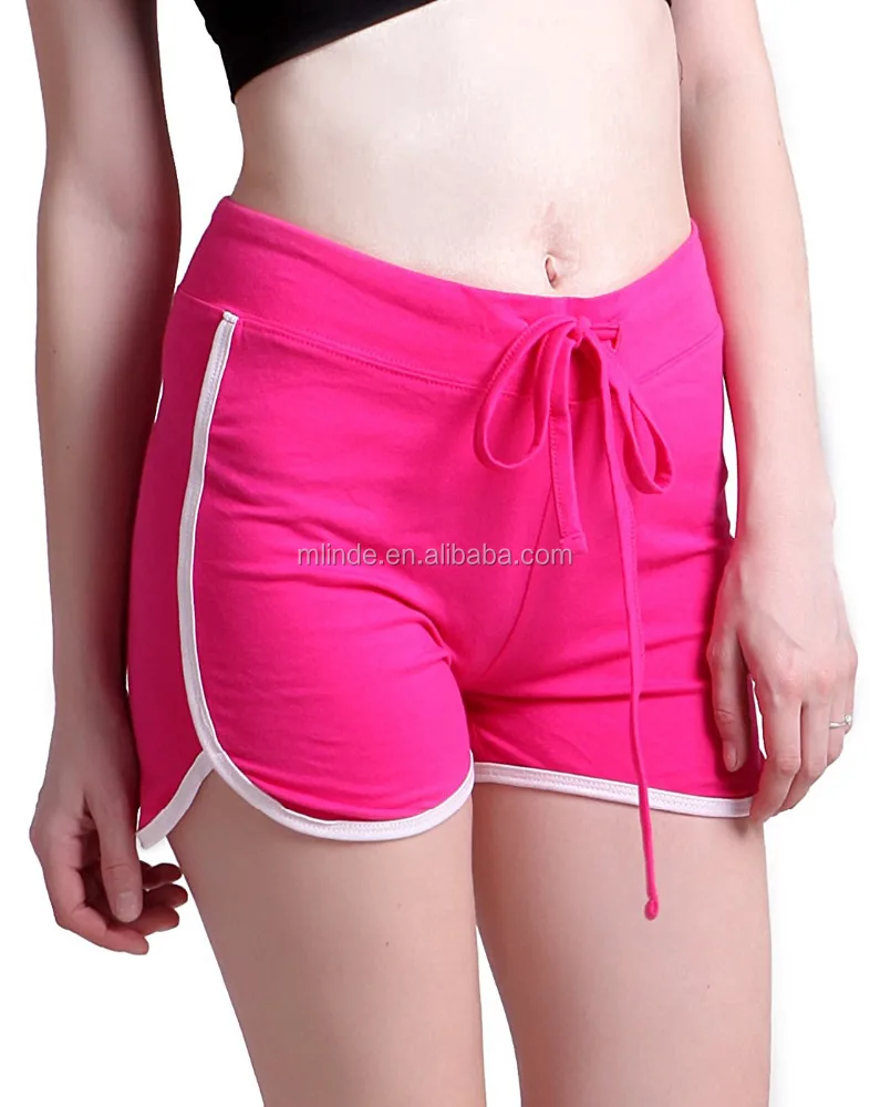 Wholesale Athletic Shorts 100% Cotton Women Yoga Gym Fitness Shorts Pants Ladies Retro Fashion Running Workout Shorts For Sport