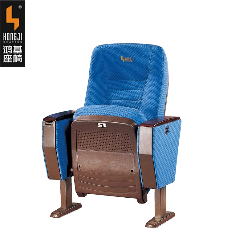 Bule 5-seater Ergonomic Lecturer Hall Chair, Upholstered Auditorium Seat for Conference Center